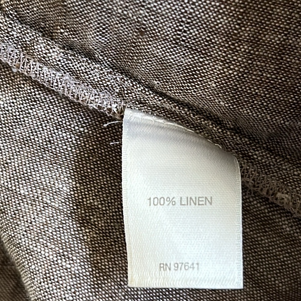 J Jill Love Linen Essential Shirt w Abalone Buttons w MEASUREMENTS! Sz Medium - Picture 10 of 14